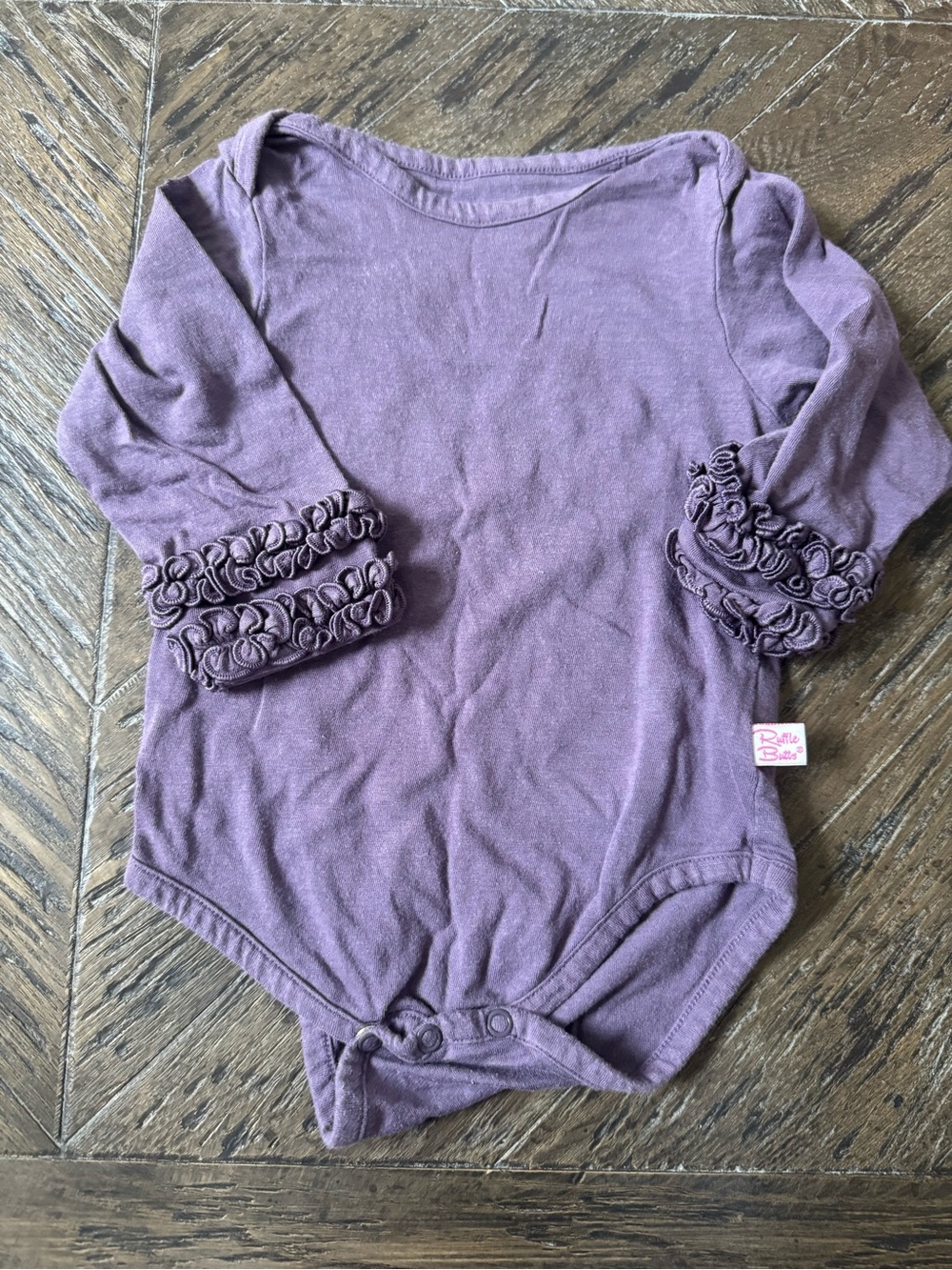 Ruffle Butts Purple Long-Sleeve Ruffle Bodysuit